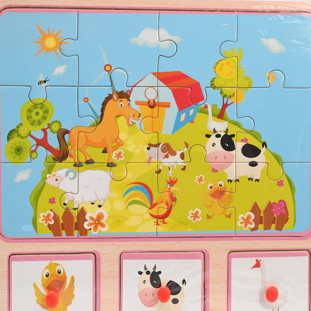 Wooden Slate 4 In 1 Puzzle Toy for Kids