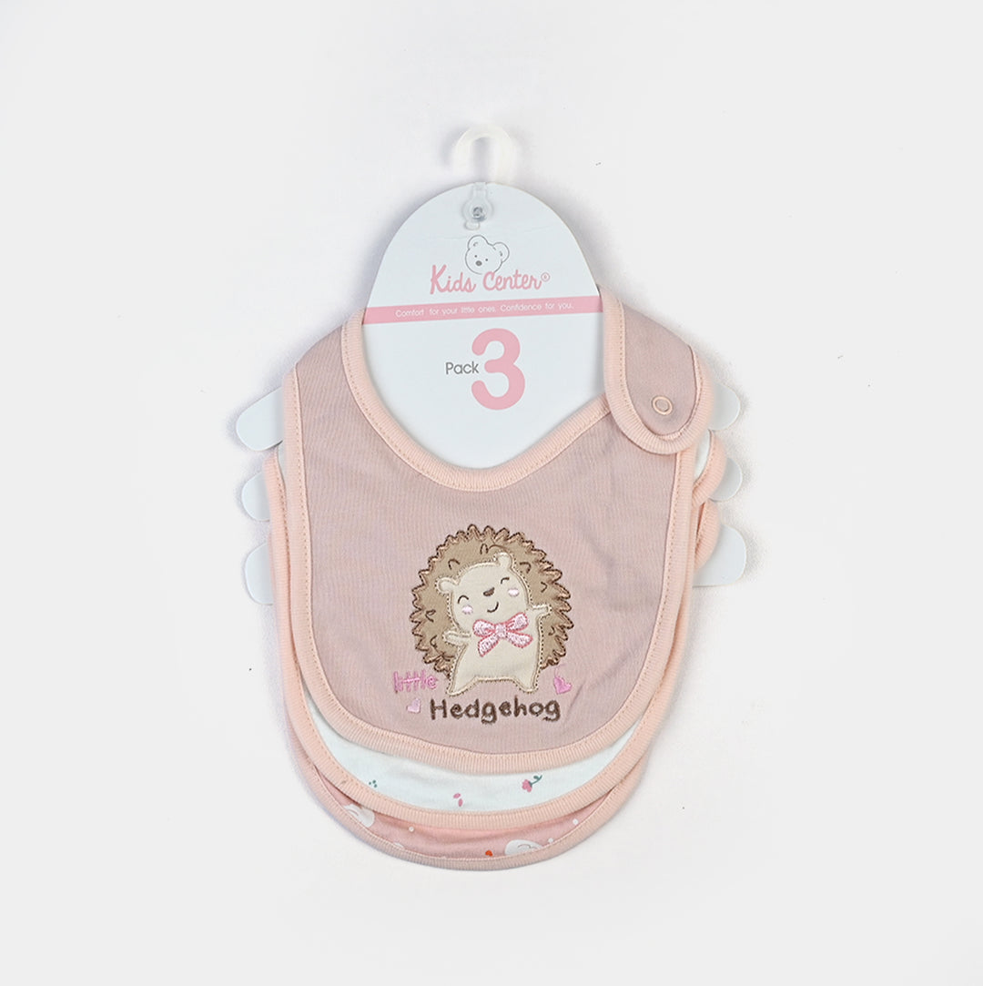 Pack Of 3 Baby Cotton Interlock Bibs Set-MIX