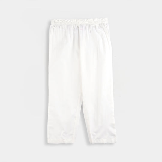 Boys Cotton Pajama - White