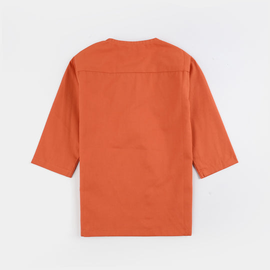 Infant Boys Cotton Poplin 2PC Suit-BROWN