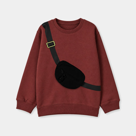 Boys Fleece Sweatshirt Bag- Maroon