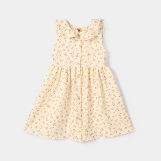 Infant Girls Poly Crinkle Casual Frock (Crinkles) - Off White