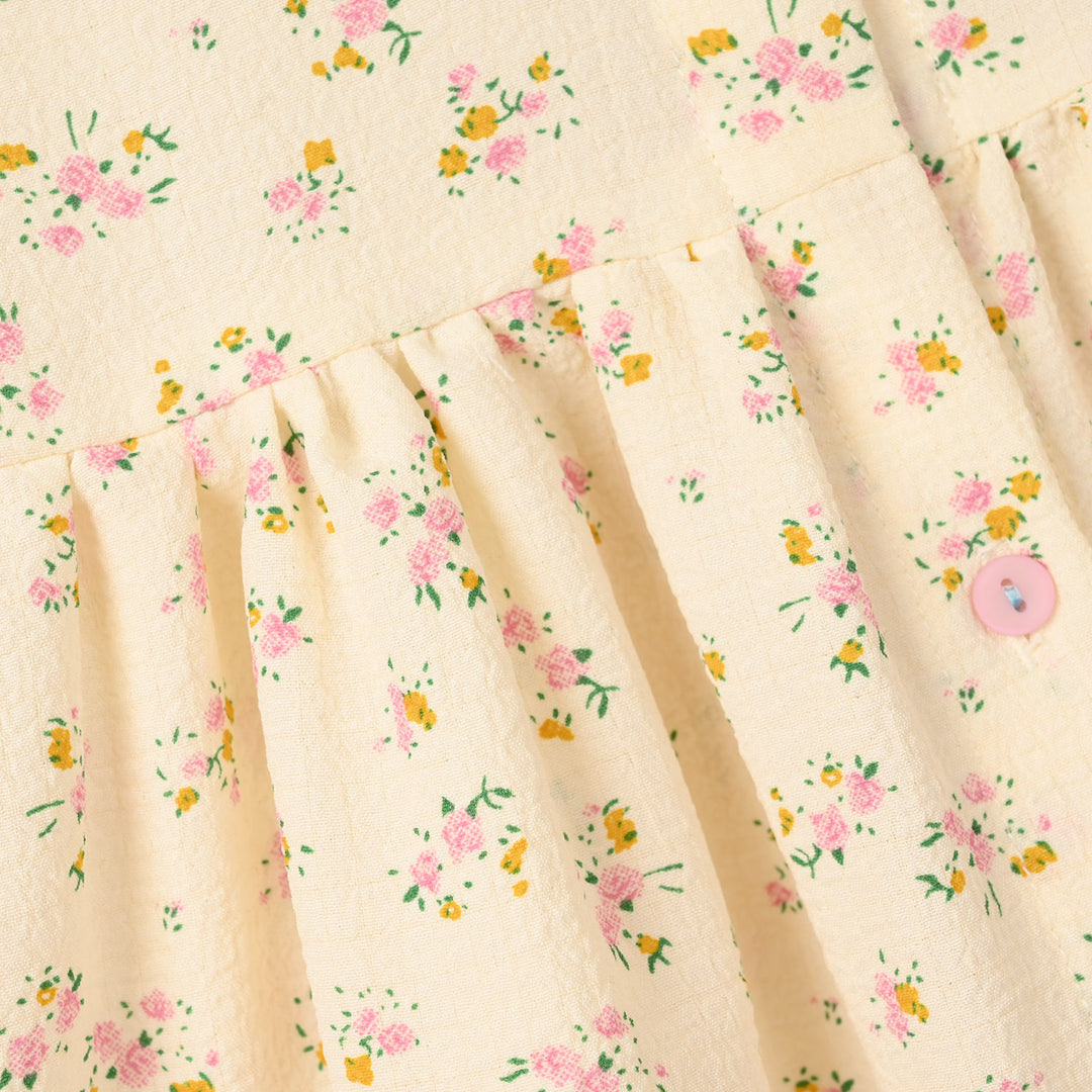 Infant Girls Poly Crinkle Casual Frock (Crinkles) - Off White