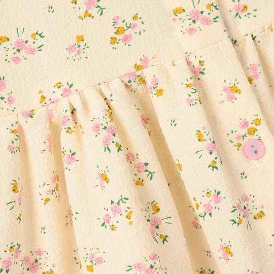 Infant Girls Poly Crinkle Casual Frock (Crinkles) - Off White