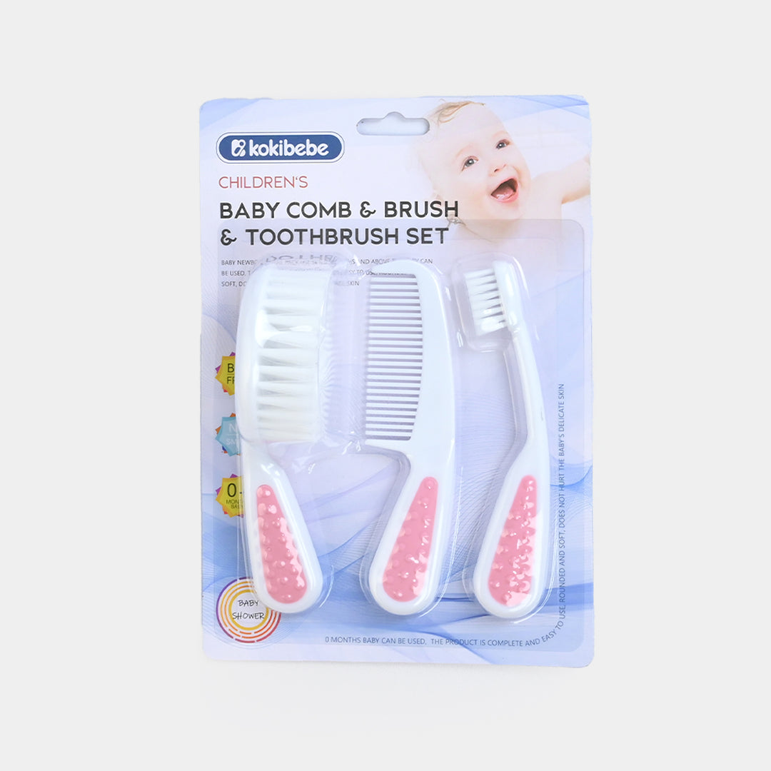 Baby Comb, Brush & Toothbrush Set