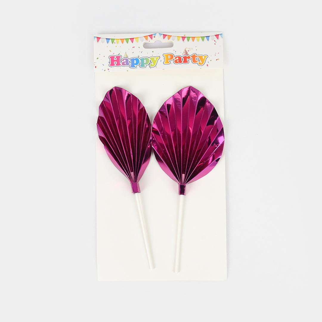 Metallic Palm Leaf Cake Toppers