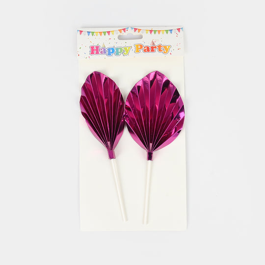 Metallic Palm Leaf Cake Toppers