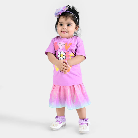 Infant Girls Cotton Jersey T-Shirt Love Mode Day-ORCHID