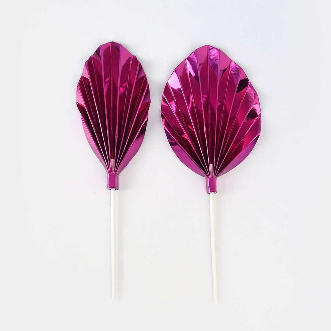 Metallic Palm Leaf Cake Toppers