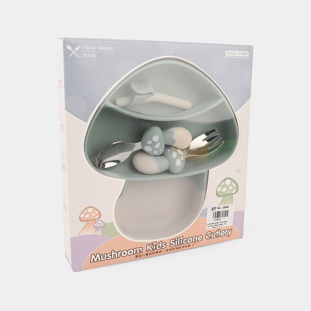 Silicone Mushroom Bowl & Cutlery Set