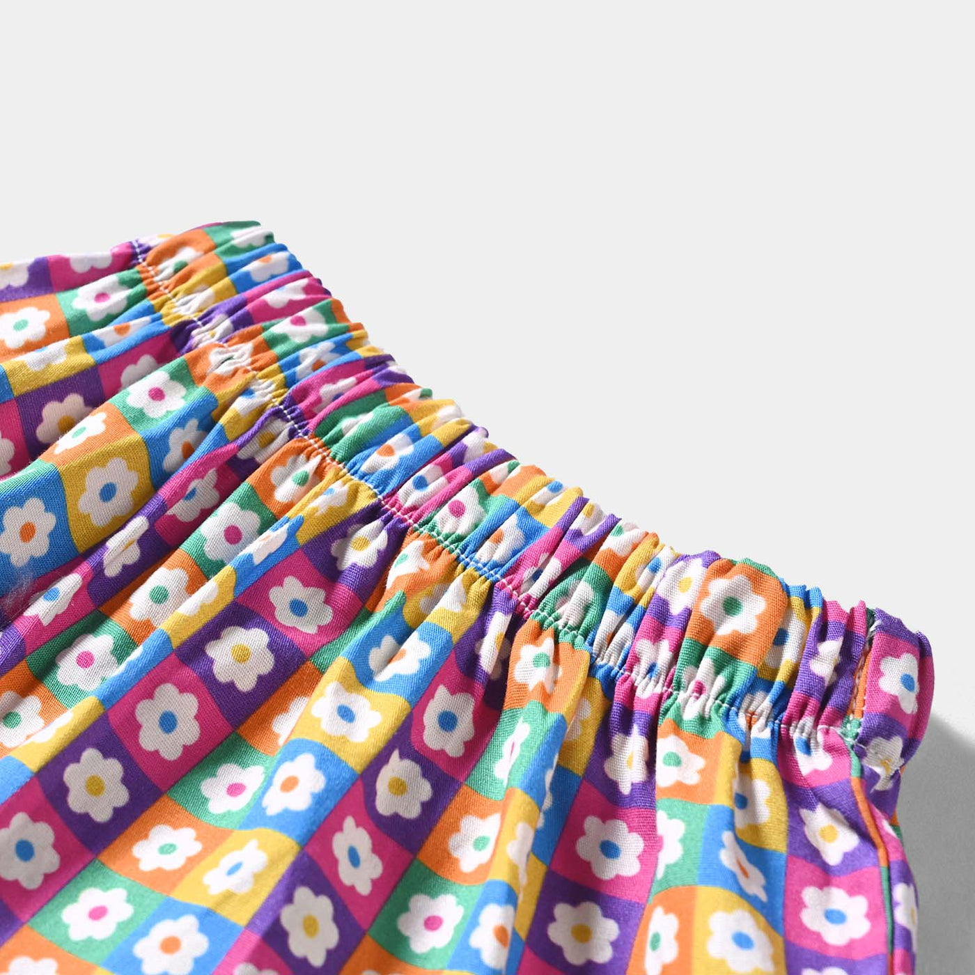 Infant Girls Cotton Poplin Short Skirt Cubes-Multi
