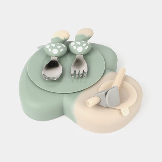 Silicone Mushroom Bowl & Cutlery Set