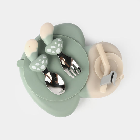 Silicone Mushroom Bowl & Cutlery Set