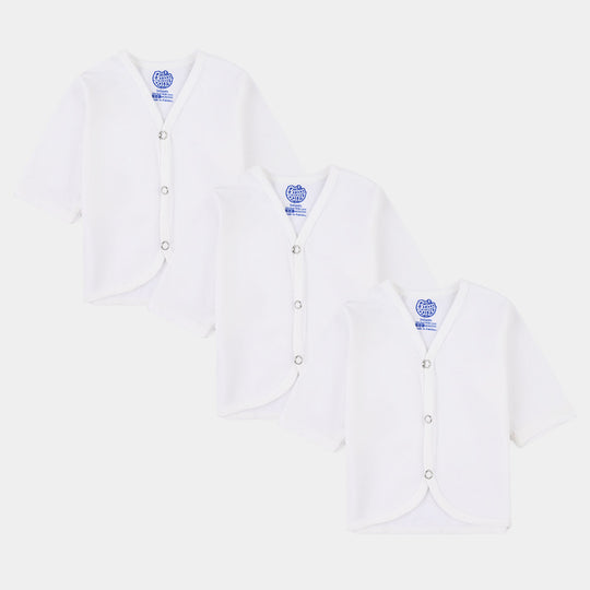 Infant Unisex Full Sleeve Vest Pack Of 3 White