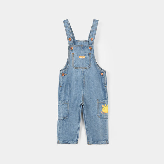Infant Boys Denim Rigid Overall (Have Fun) - Ice Blue
