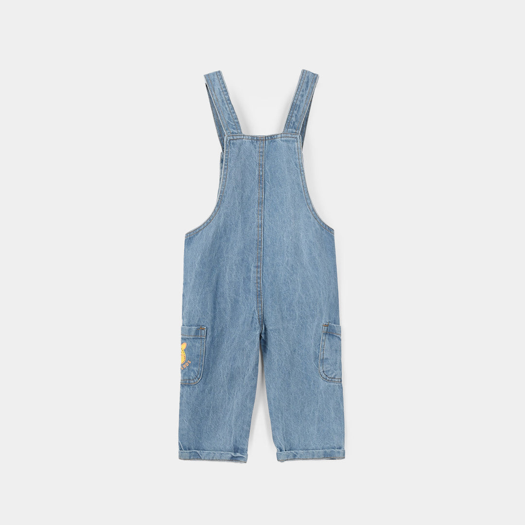 Infant Boys Denim Rigid Overall (Have Fun) - Ice Blue