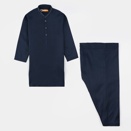 Boys Poly Viscose 2PC Suit (Cut N Sew)-NAVY