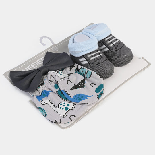 Bow Tie & Pair Socks & Mittens | 6M+