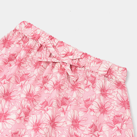 Girls Poly Lawn Short Skirt Flamingo-Pink