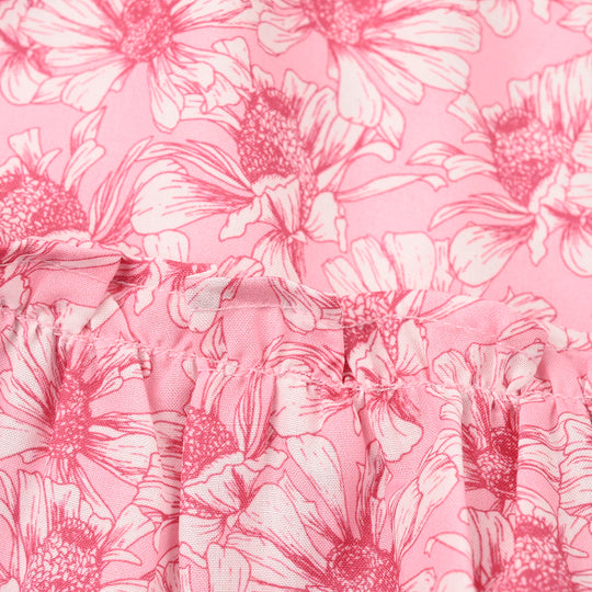 Girls Poly Lawn Short Skirt Flamingo-Pink