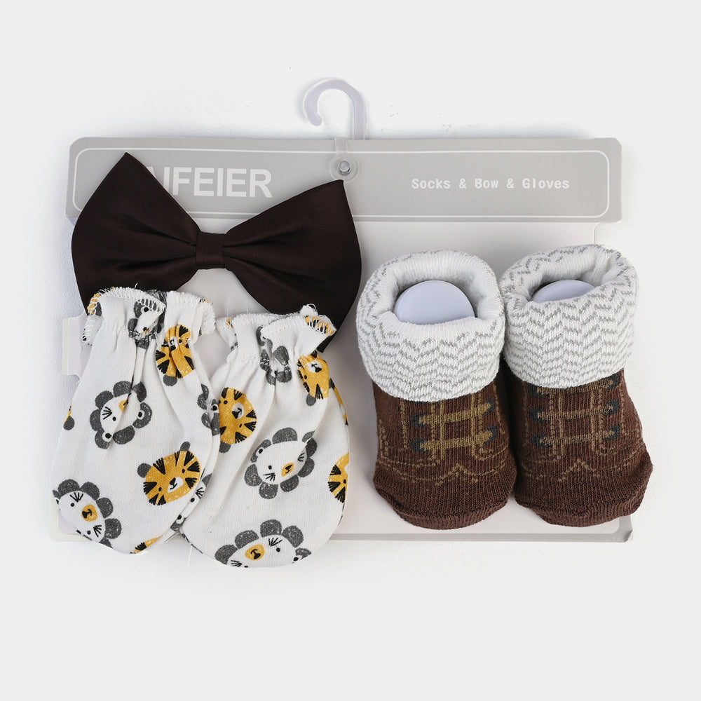 Bow Tie & Pair Socks & Mittens | 6M+