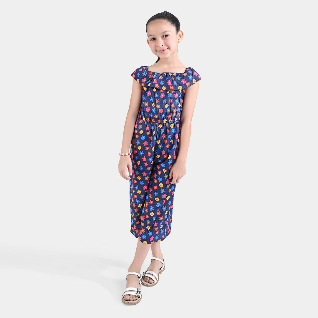 Girls Viscose Jumpsuit -Blue