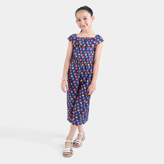 Girls Viscose Jumpsuit -Blue