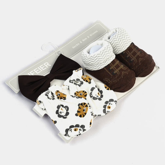 Bow Tie & Pair Socks & Mittens | 6M+