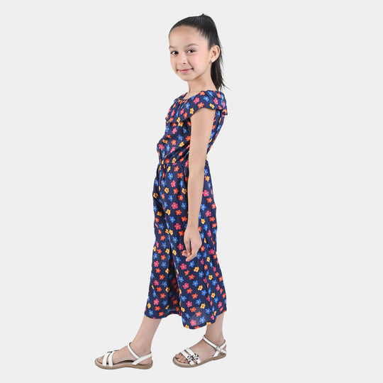 Girls Viscose Jumpsuit -Blue