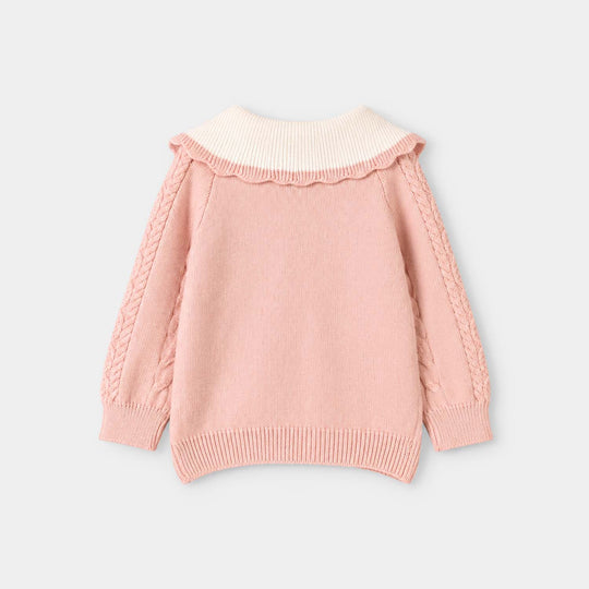 Infant Girls Acrylic Co-ord Set-Scallop Callar-LT.Pink