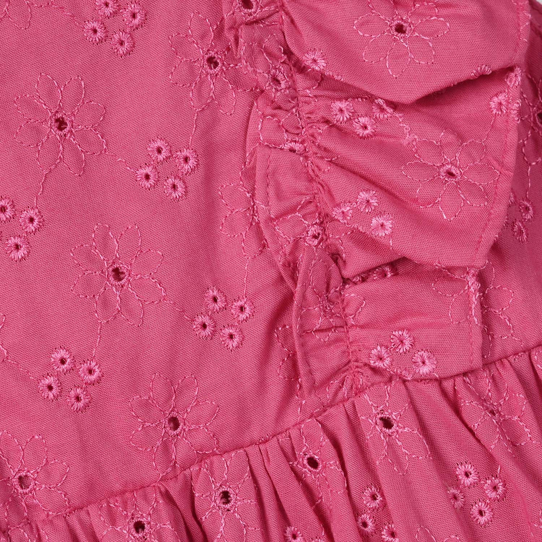 Infant Girls Cotton 2Pc Suit (Chicken Kari) - Hot Pink