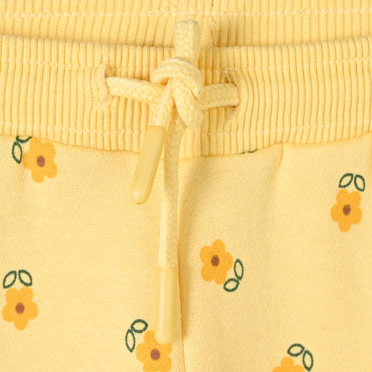 Infant Girls Fleece Pyjama Floral- Yellow
