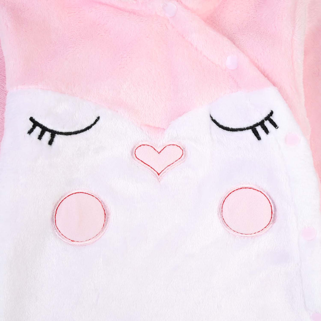 Infant Unisex Fur Romper FL231-1P-White.Pink
