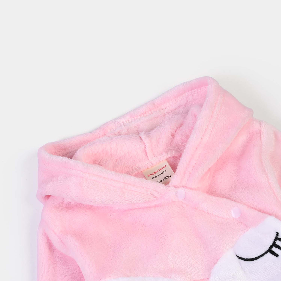 Infant Unisex Fur Romper FL231-1P-White.Pink
