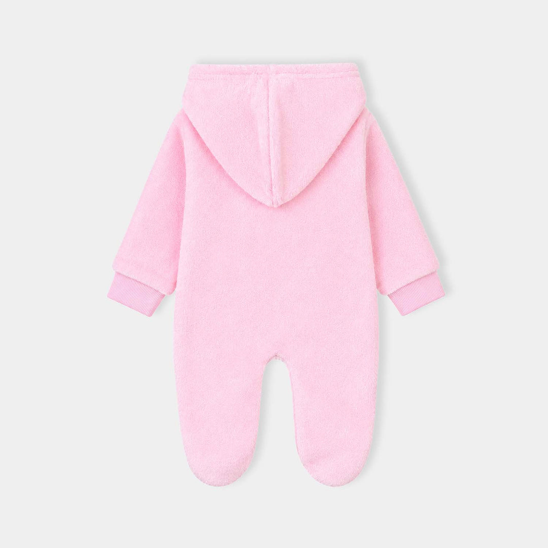 Infant Unisex Fur Romper FL231-1P-White.Pink