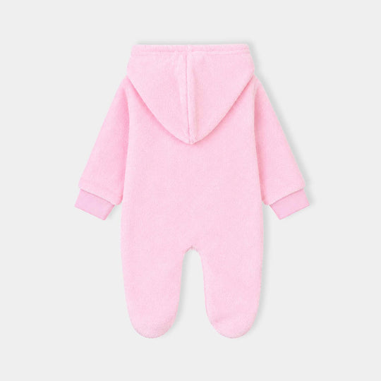 Infant Unisex Fur Romper FL231-1P-White.Pink