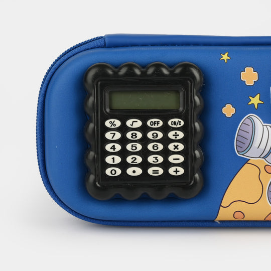 Stationery Pencil Pouch with Built-in Calculator