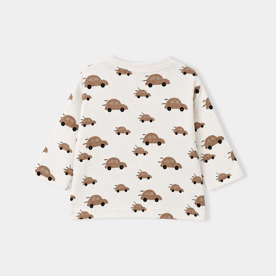 Infant Boys Thermal T-Shirt F/S Tiny But Mighty-Off White