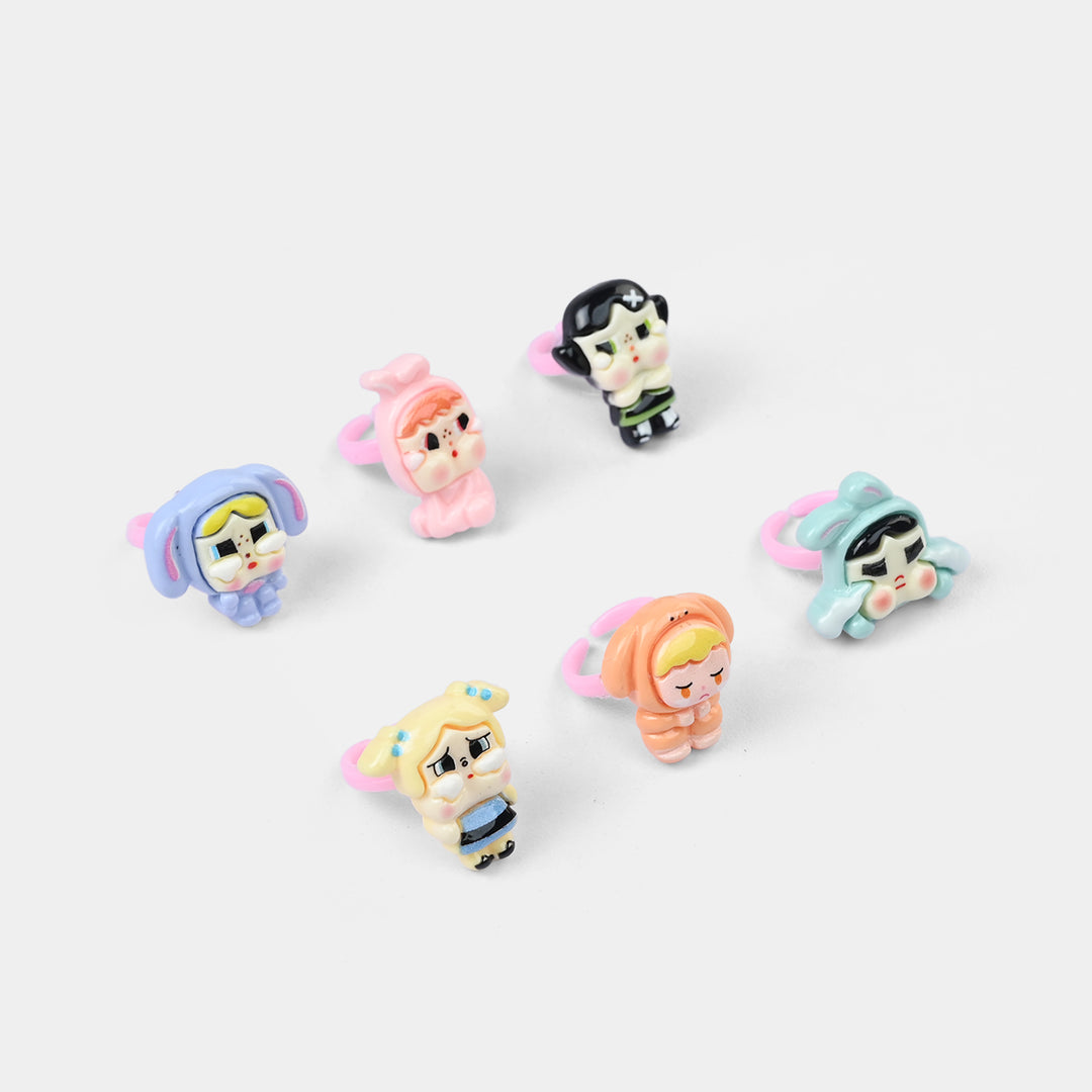Cute Colorful Girls Ring Set | Pack of 6