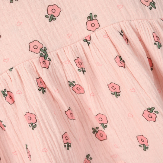 Infant Girls Gauze 2-Piece Suit (Floral Mist) - Pink