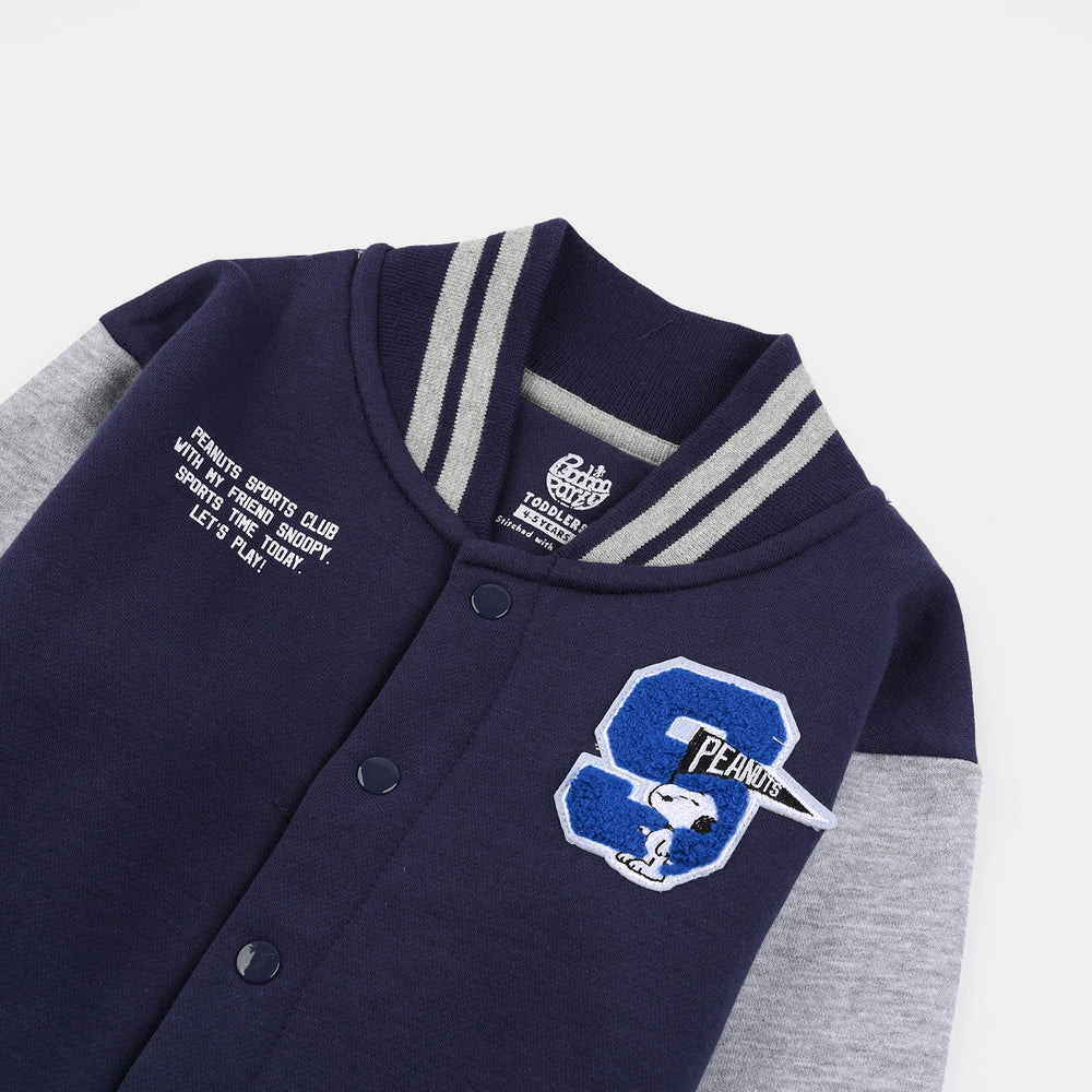 Boys Fleece Knitted Jacket-Navy//Grey