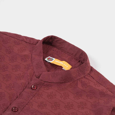 Boys Chicken Kari Basic Kurta-MAROON