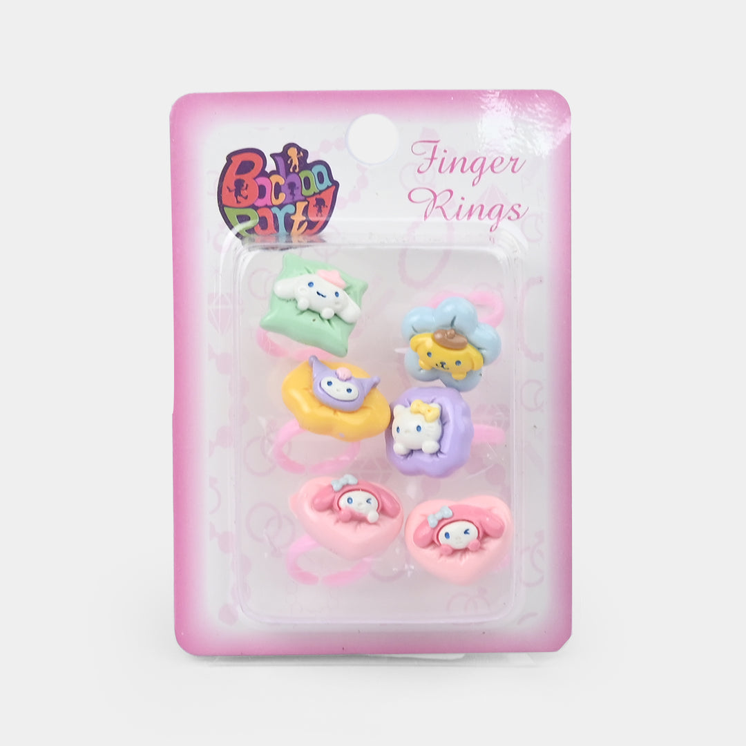 Cute Colorful Girls Ring Set | Pack of 6