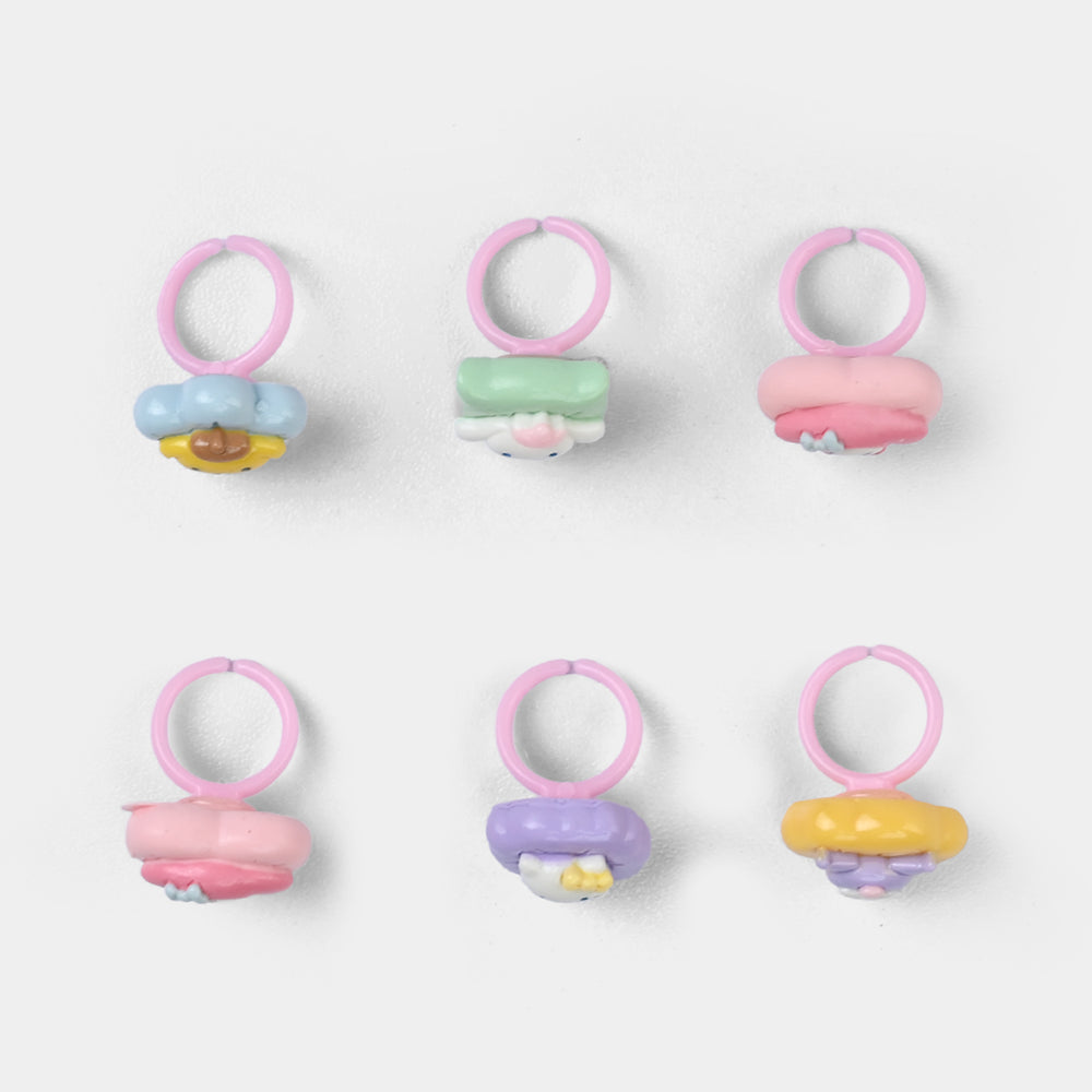 Cute Colorful Girls Ring Set | Pack of 6