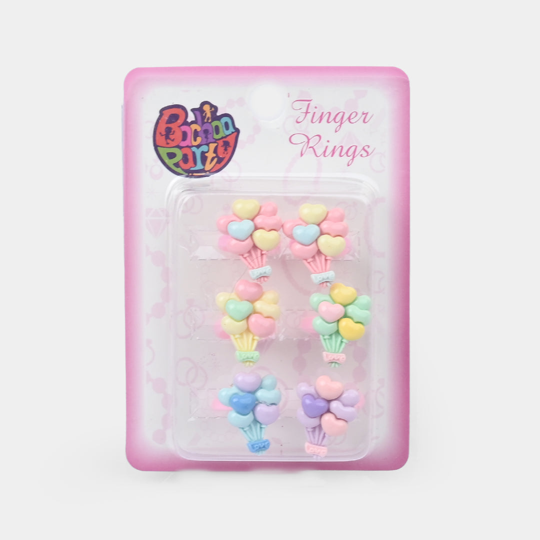 Cute Colorful Girls Ring Set | Pack of 6