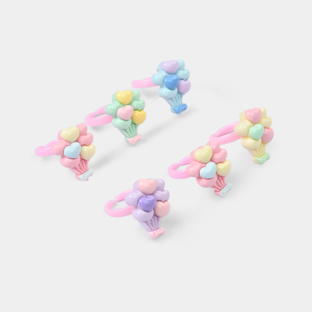 Cute Colorful Girls Ring Set | Pack of 6