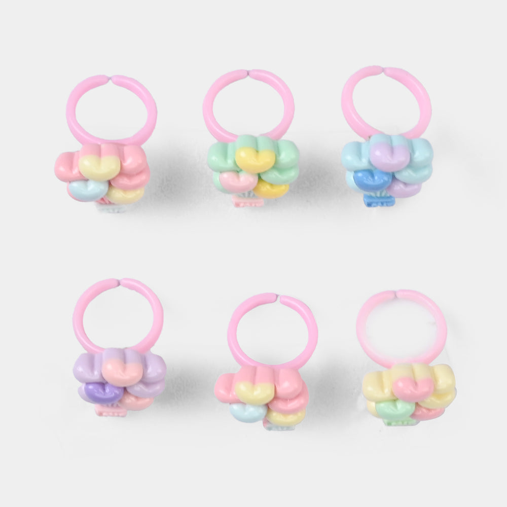 Cute Colorful Girls Ring Set | Pack of 6