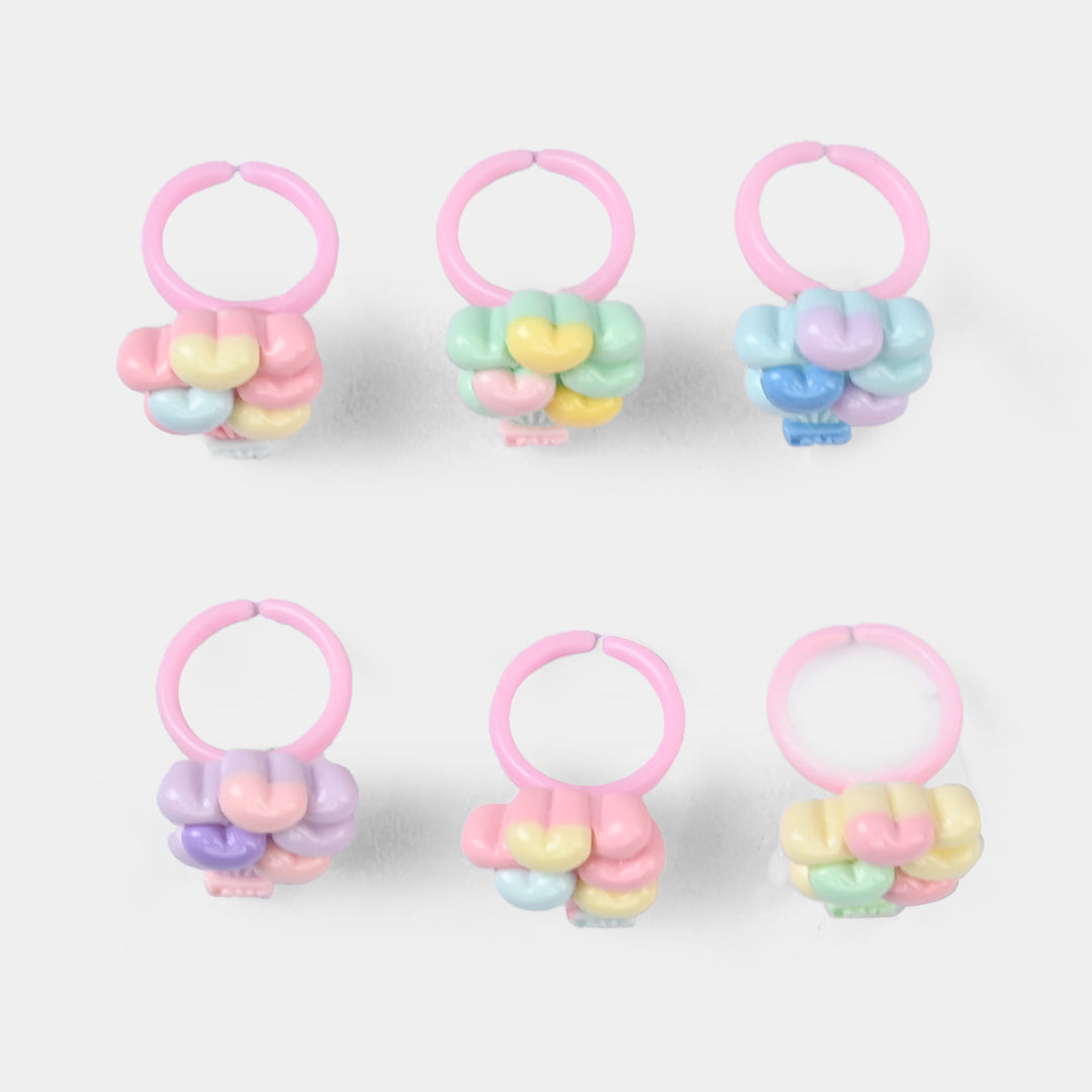 Cute Colorful Girls Ring Set | Pack of 6