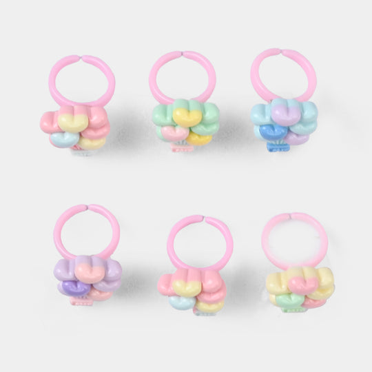 Cute Colorful Girls Ring Set | Pack of 6