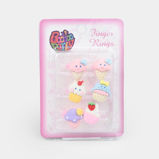 Cute Colorful Girls Ring Set | Pack of 6